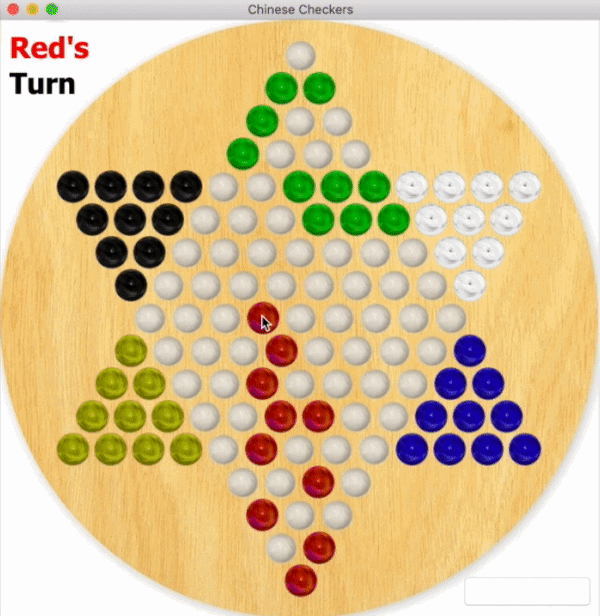 Gif of me playing Chinese Checkers against AI