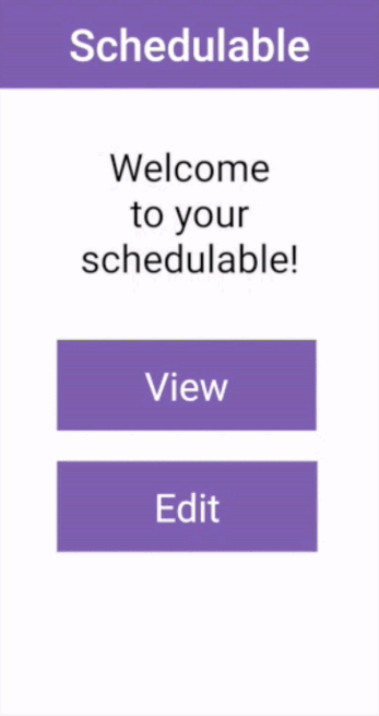 Gif of user inputting schedule